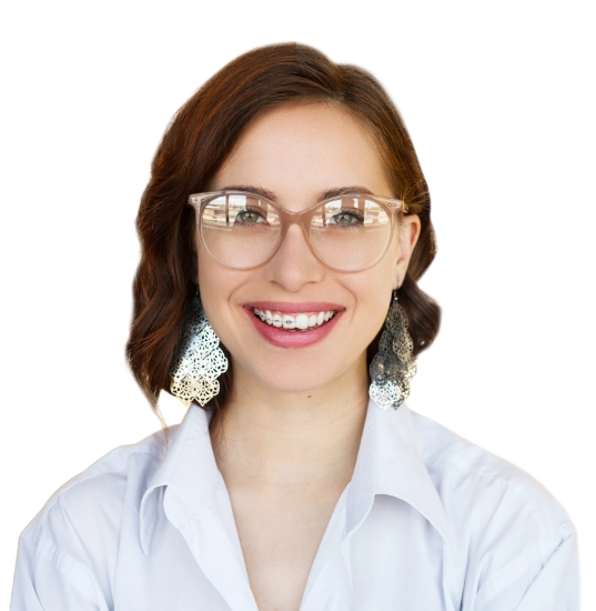 woman with invisalign and braces